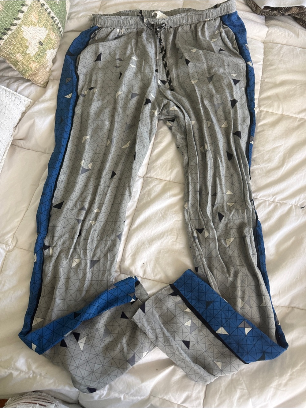 Jonathan Simkhai Gray Jogger Pants with Blue Side Stripes